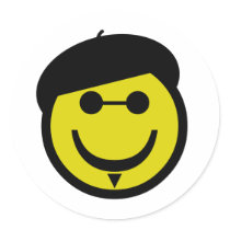 Beatnik Smiley Round Sticker