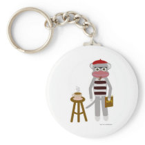 Beatnik Sock Monkey Key Chain
