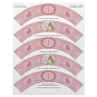 Beatrix Potter 1st Birthday DIY Cupcake Wrappers Letterhead by imagina