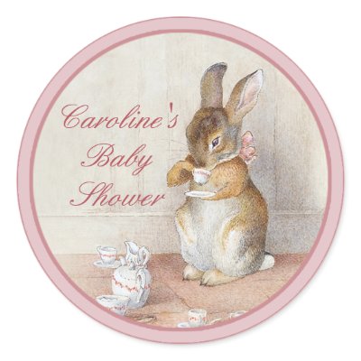 Beatrix Potter Baby Shower DIY Cupcake Toppers Sticker by imagina