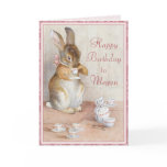 Beatrix Potter Bunny Rabbit Custom Birthday Card