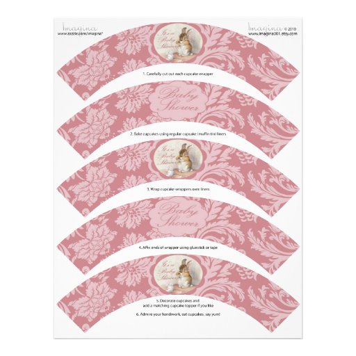 DIY lace   Beatrix Shower vintage cupcake  Letterhead Baby Cupcake Potter Wrappers Zazzle wrappers
