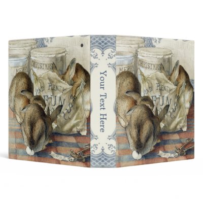 Beatrix Potter Merry Christmas Rabbit 1.5" Binder by imagina