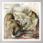 Beatrix Potter Merry Christmas Rabbit Poster Print