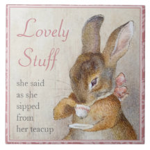 Beatrix Potter Rabbit Custom Art Tile Tea Trivet