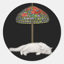 Beau Suntans Under a Lamp Round Stickers