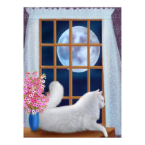 Beau the Moon Cat Print by twopurringcats Beau the Moon Cat Print