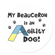 Beauceron Agility Dog Round Stickers