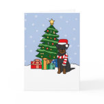 Beauceron and Christmas Tree Greeting Card