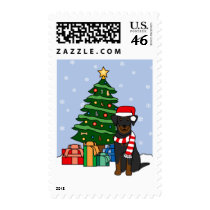 Beauceron and Christmas Tree Postage