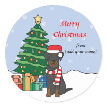 Beauceron and Christmas Tree Sticker
