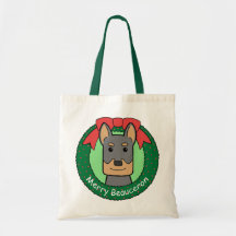 Beauceron Christmas Canvas Bags