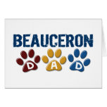 BEAUCERON DAD Paw Print Greeting Cards