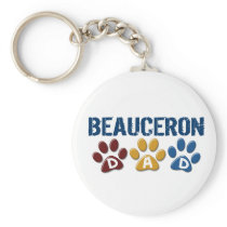 BEAUCERON DAD Paw Print Key Chains