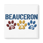 BEAUCERON DAD Paw Print Magnet
