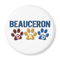 BEAUCERON DAD Paw Print Magnet