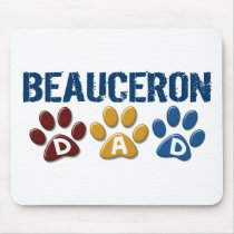 BEAUCERON DAD Paw Print Mouse Pad