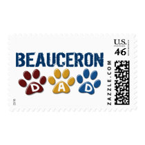 BEAUCERON DAD Paw Print Postage Stamps
