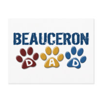 BEAUCERON DAD Paw Print Post Cards