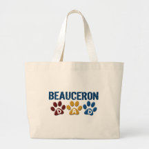 BEAUCERON DAD Paw Print Tote Bag