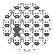 Beauceron in the Sheep Round Sticker