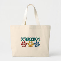 BEAUCERON MOM Paw Print Canvas Bag