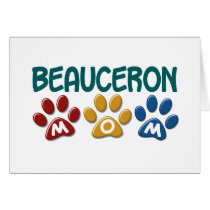BEAUCERON MOM Paw Print Greeting Cards