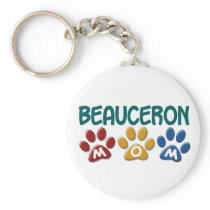 BEAUCERON MOM Paw Print Keychain
