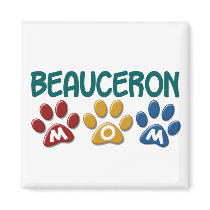 BEAUCERON MOM Paw Print Fridge Magnet
