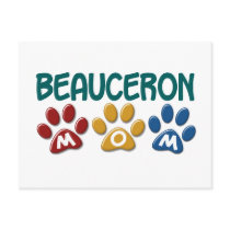 BEAUCERON MOM Paw Print Postcards