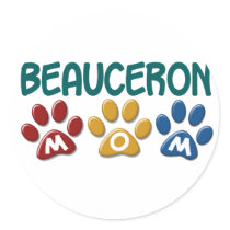 BEAUCERON MOM Paw Print Stickers