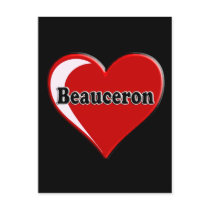 Beauceron on Heart for dog lovers Postcard