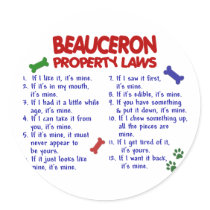 BEAUCERON Property Laws 2 Round Stickers