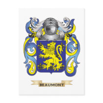 Beaumont Coat of Arms (Family Crest) Postcard