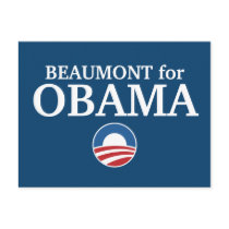 BEAUMONT for Obama custom your city personalized Postcard