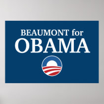 BEAUMONT for Obama custom your city personalized Print