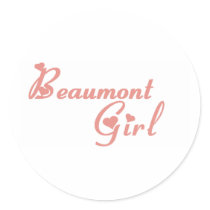 Beaumont Girl tee shirts Round Stickers