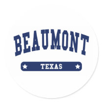 Beaumont Texas College Style t shirts Round Sticker