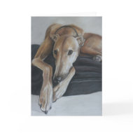 Beauregard Greyhound Dog Art Greeting Card card