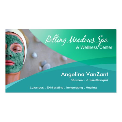 Beauté Salon Day Spa Massage Therapy Aromatherapy Business Cards (front side)