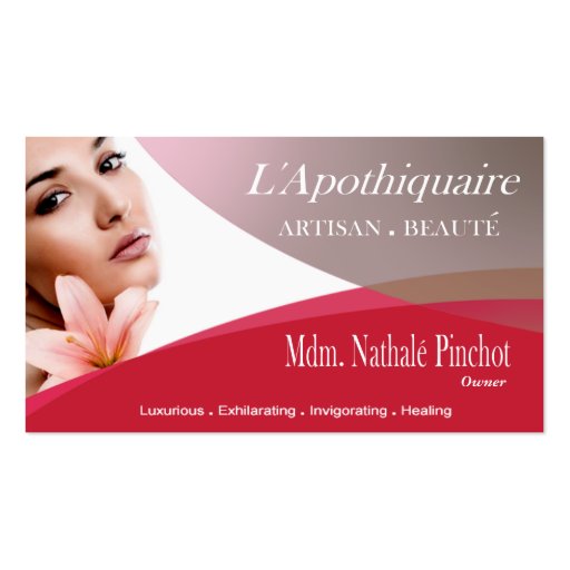 Beauté Salon Day Spa Massage Therapy Aromatherapy Business Cards