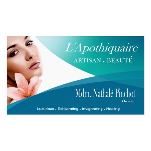 Beauté Salon Day Spa Massage Therapy Aromatherapy Business Cards