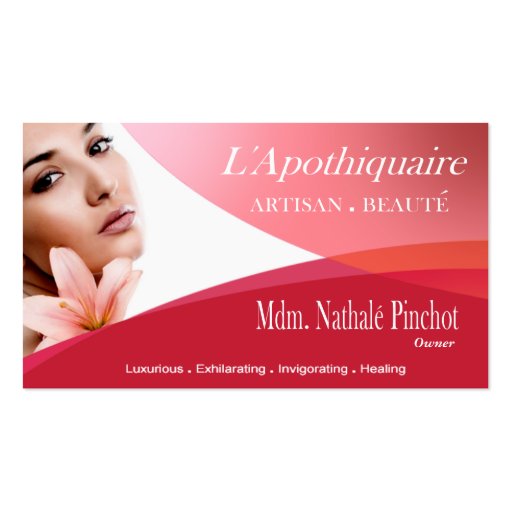 Beauté Salon Day Spa Massage Therapy Aromatherapy Business Cards