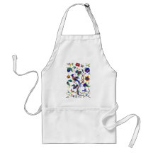 Beautful Jacobean Bird of Paradise Embroidery Aprons