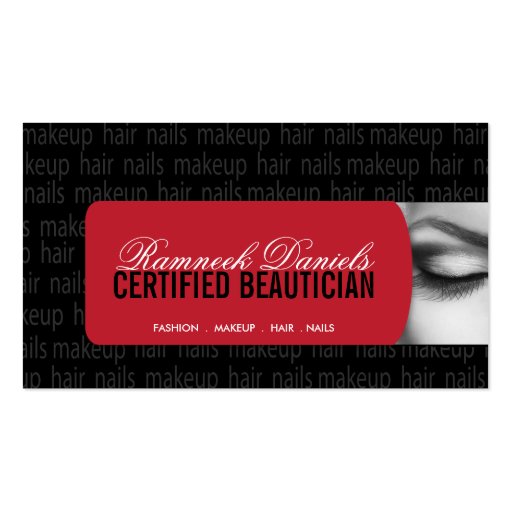 Beautician Business Card (front side)