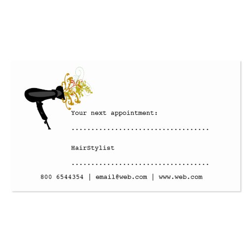 Beautician & Hair Salon Business Card Template (back side)