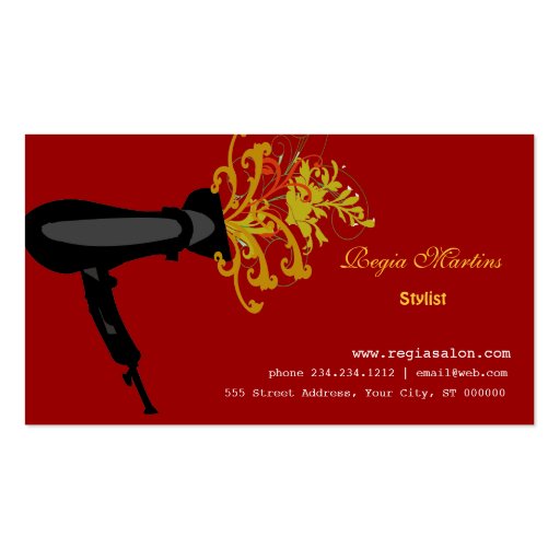 Beautician & Hair Salon Business Card Template (front side)