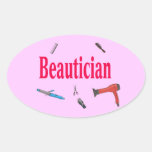 Beautician Oval Sticker