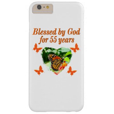 BEAUTIFUL 55TH BIRTHDAY BUTTERFLY BARELY THERE iPhone 6 PLUS CASE
