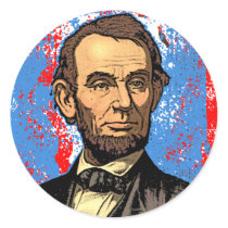 Beautiful Abraham Lincoln Portrait Round Stickers